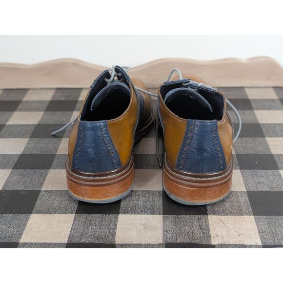 Cole Haan Casual Wing Tip Oxfords w/ Grip Bottom Tan/Blue Men's Size 10 1/2M - Picture 9 of 16